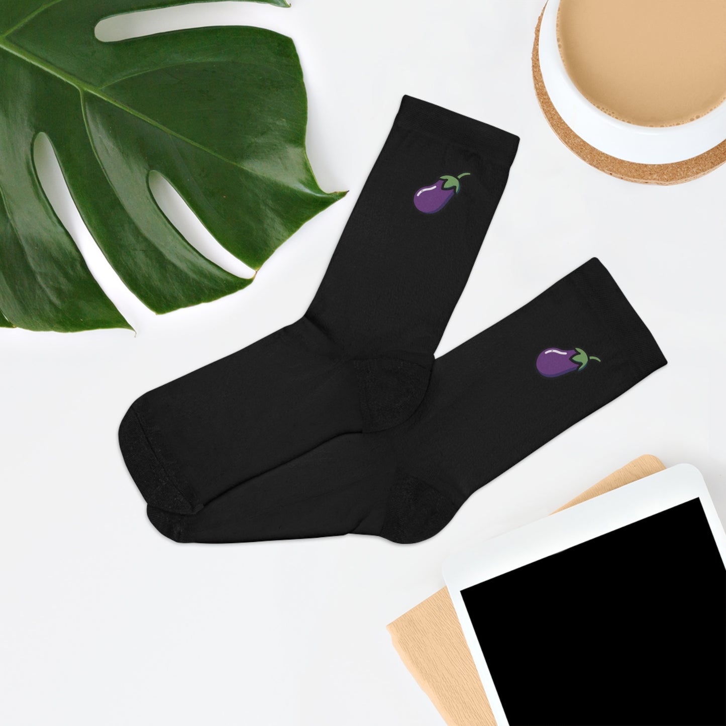 Tiny Eggplant — Eco Friendly Socks (Black)