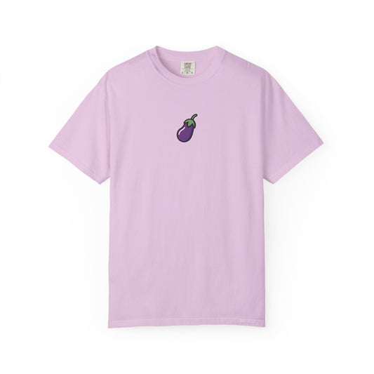 Tiny Eggplant Tee - Minimalist Vegetable Graphic Shirt