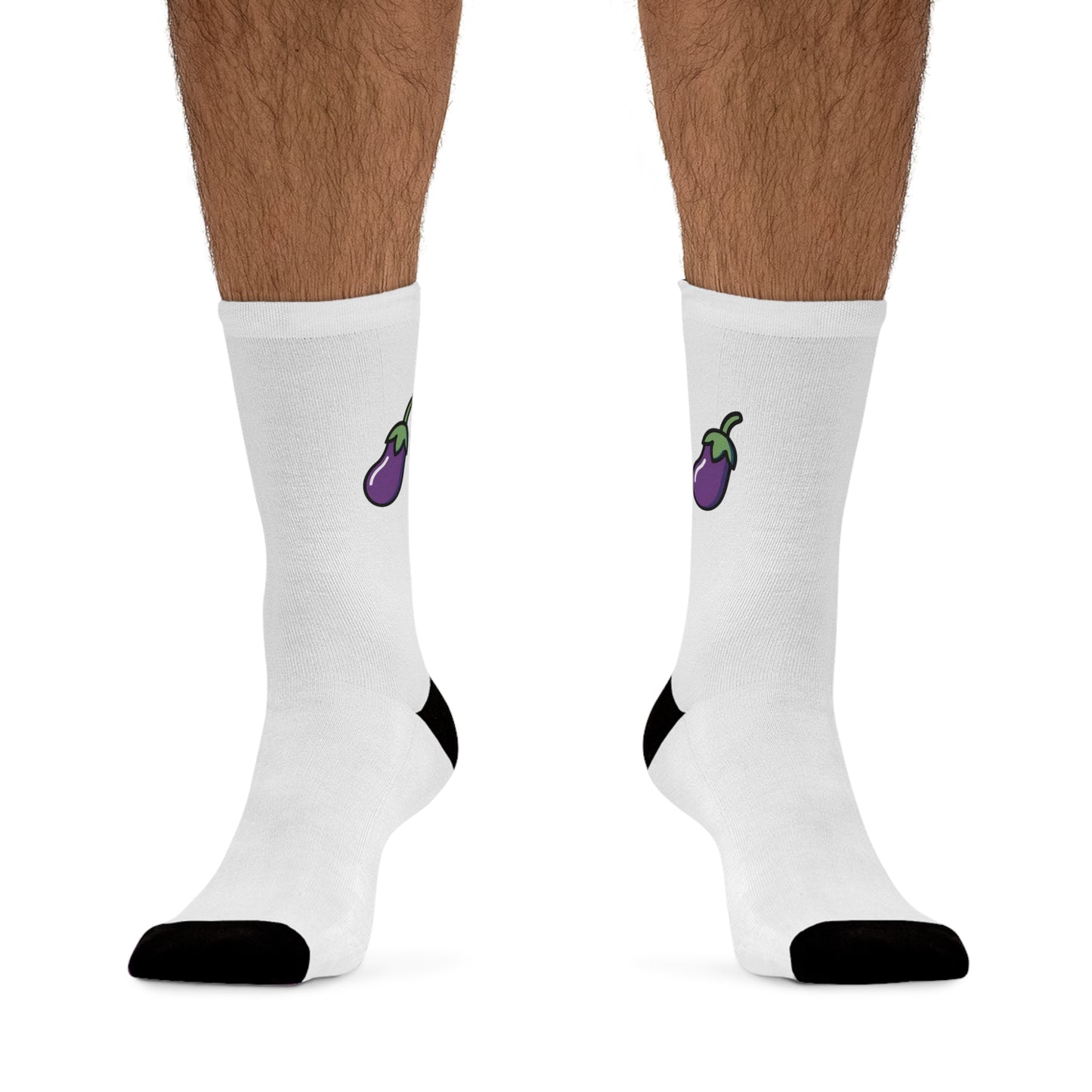 Tiny Eggplant — Eco Friendly Socks (White)