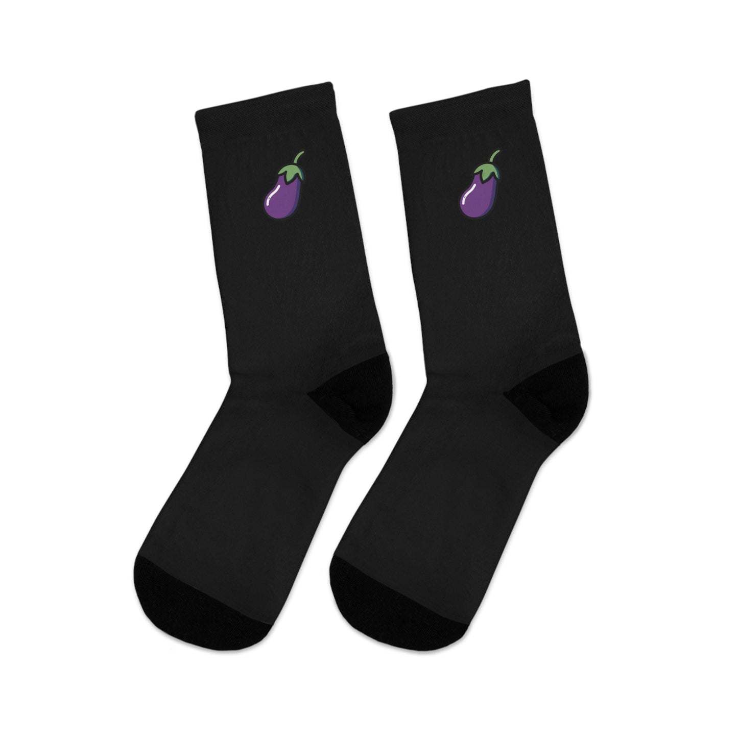 Tiny Eggplant — Eco Friendly Socks (Black)