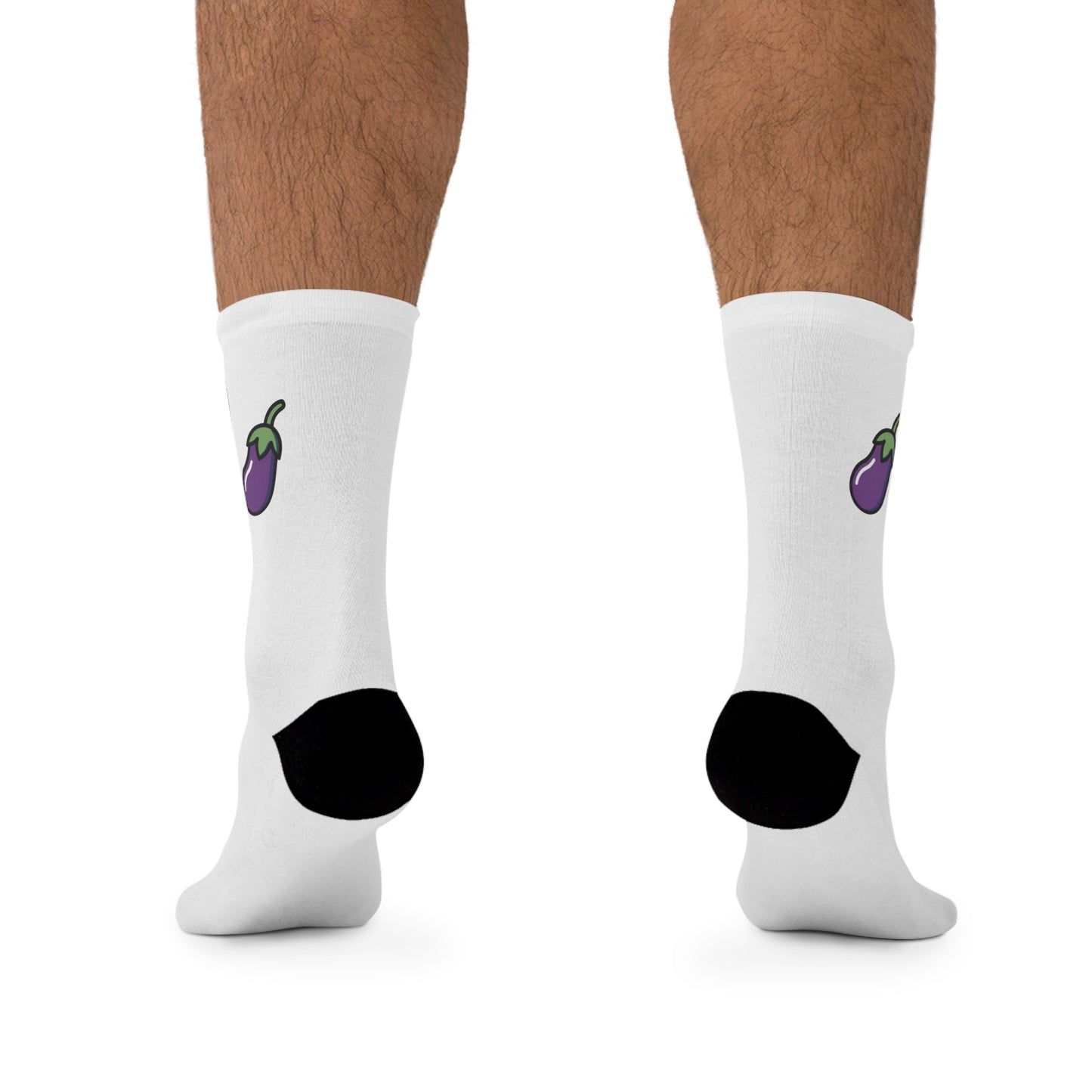 Tiny Eggplant — Eco Friendly Socks (White)