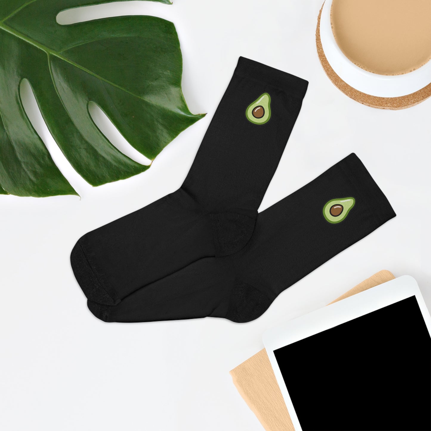 Tiny Avocado — Eco Friendly Socks (Black)