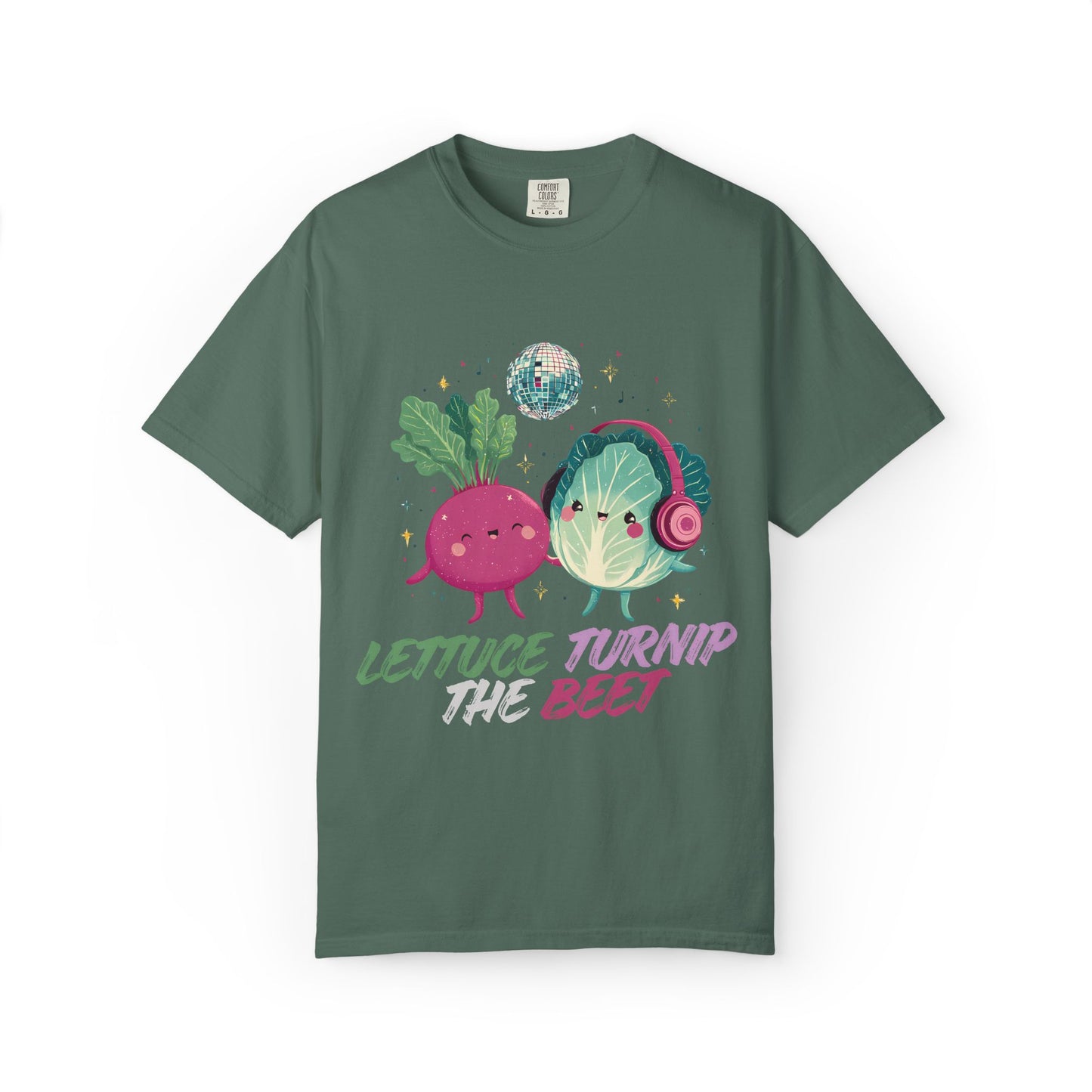 Lettuce Turnip the Beet Retro Disco Veggie T-Shirt — Vegan Gifts Graphic Tee