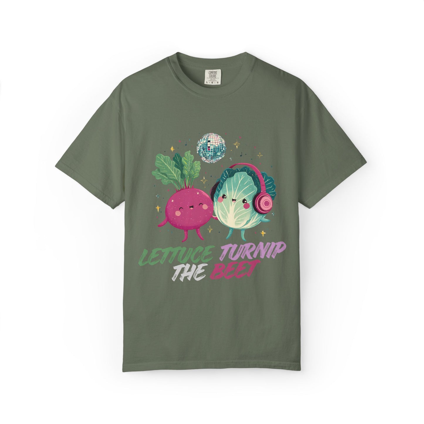 Lettuce Turnip the Beet Retro Disco Veggie T-Shirt — Vegan Gifts Graphic Tee