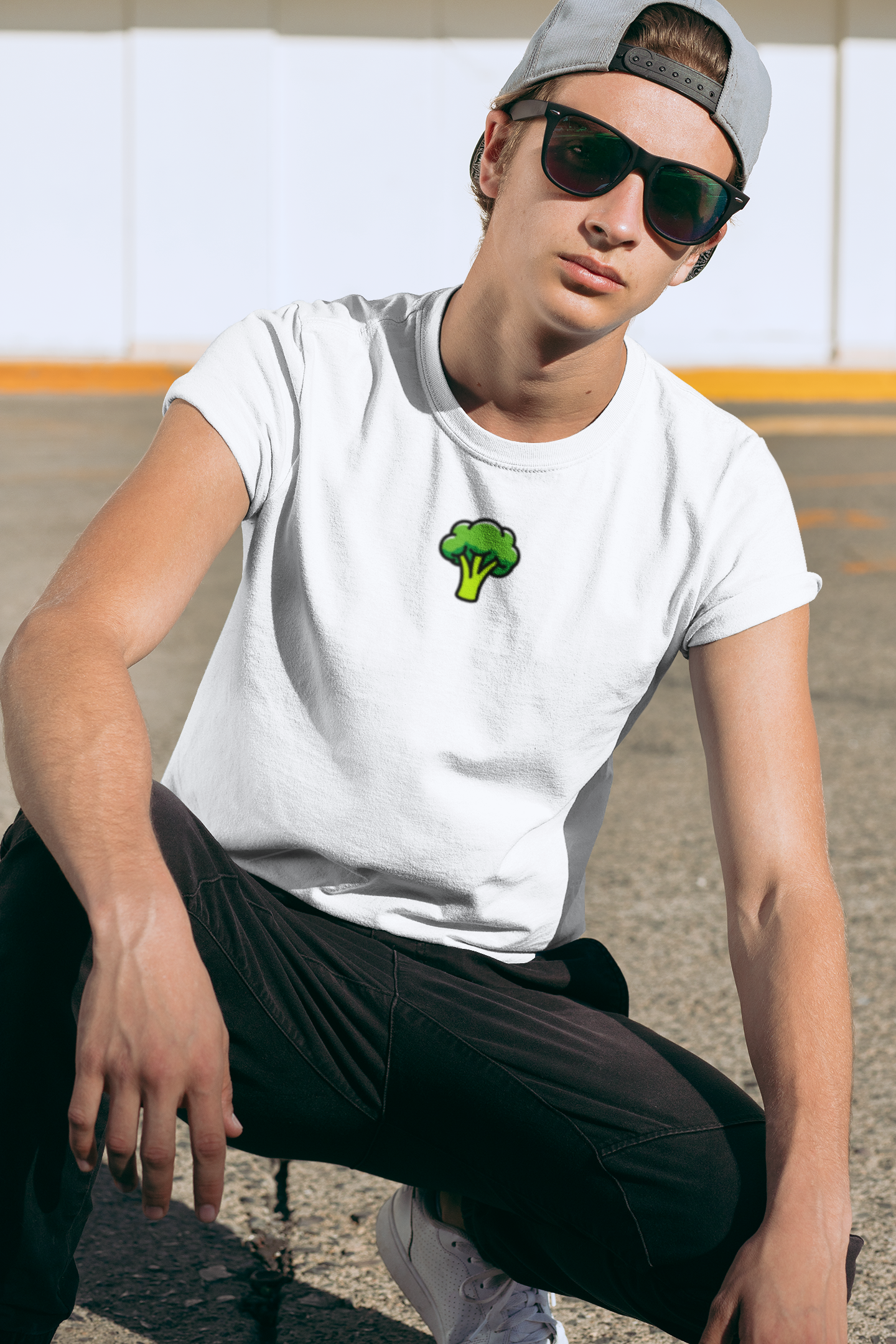 Tiny Broccoli Tee - Minimalist Vegetable Graphic Shirt