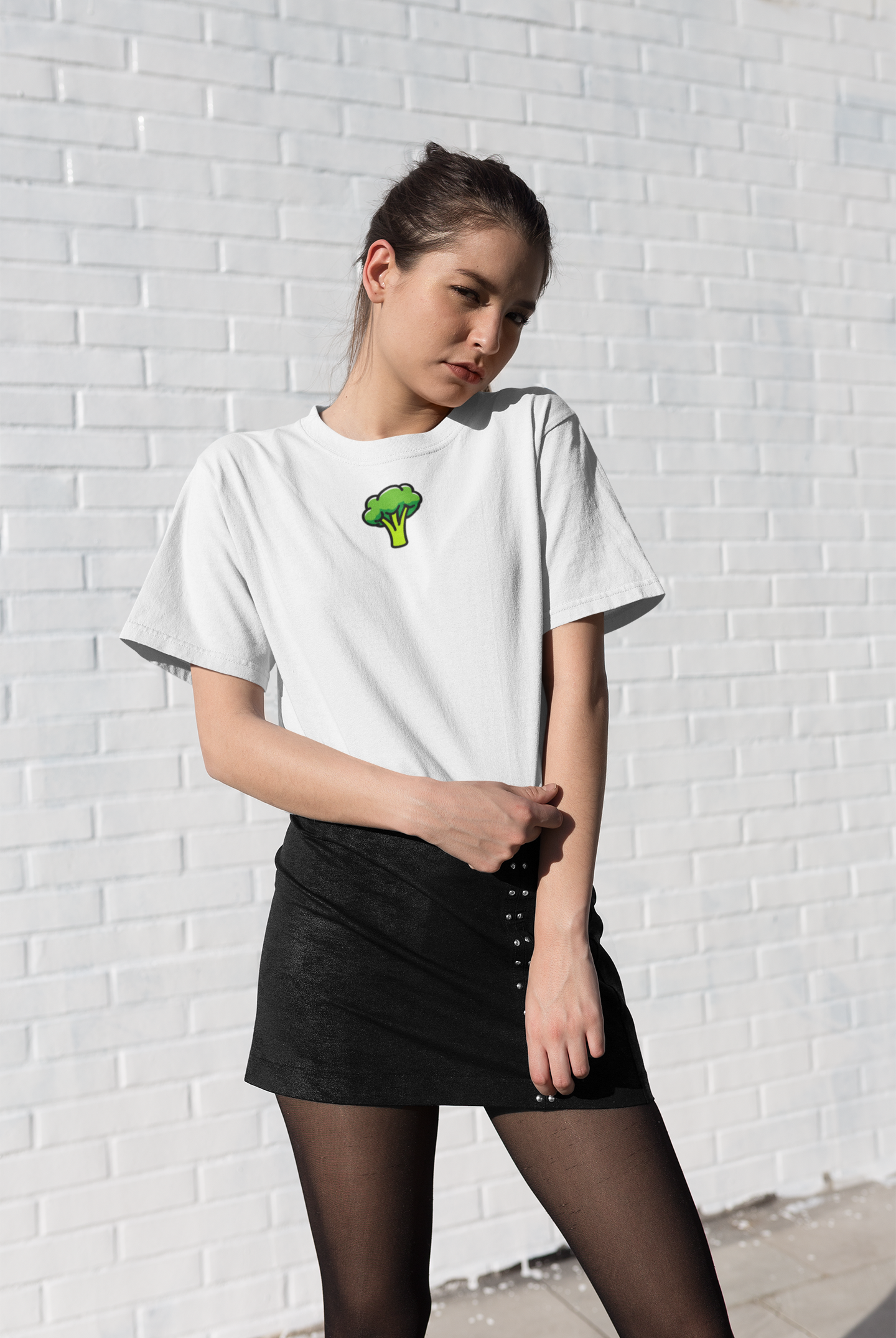Tiny Broccoli Tee - Minimalist Vegetable Graphic Shirt